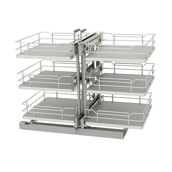 Rev-A-Shelf Steel, Gray, 32.62 in W, 26.5 in H, 20.4 in L, Gray 53PSPE3-18SC-GR - main